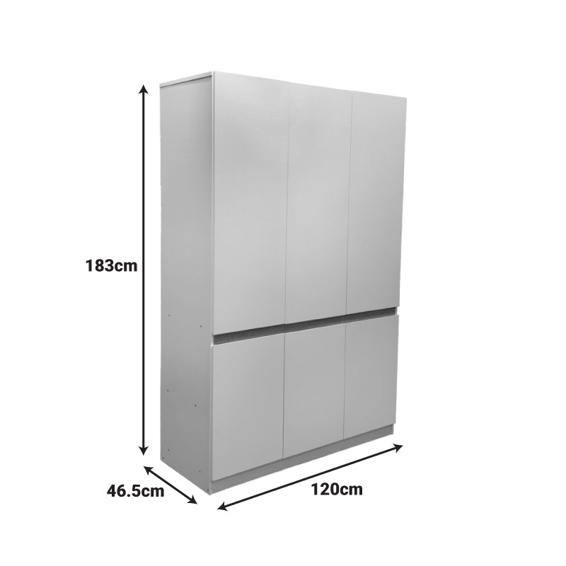 Ντουλάπα τρίφυλλη Merzia pakoworld λευκό με sonoma 120x46.5x183εκ