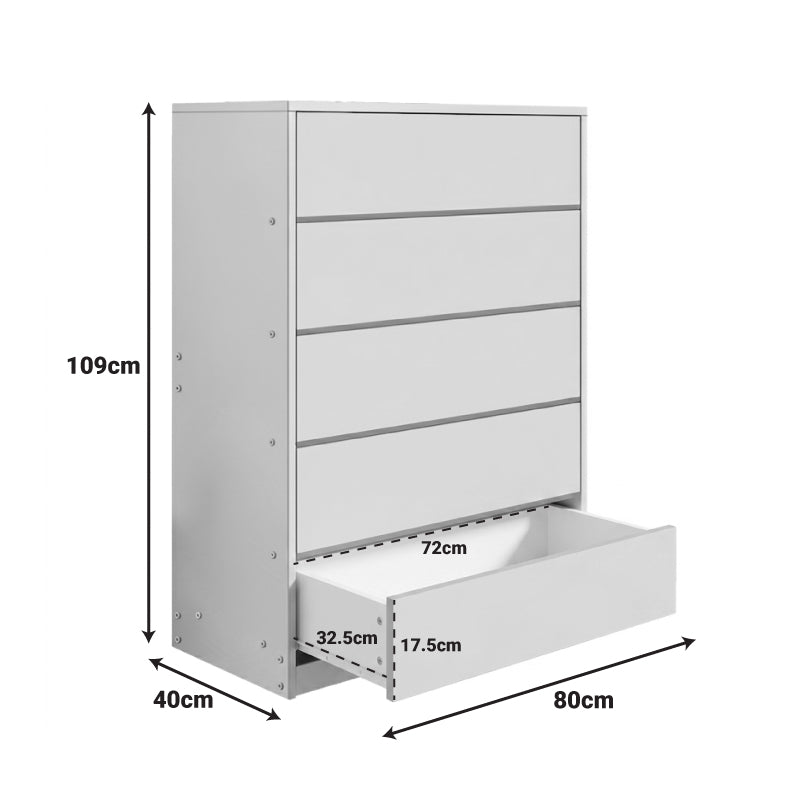 Συρταριέρα Kuanger pakoworld mdf σε φυσική απόχρωση 80x40x109εκ