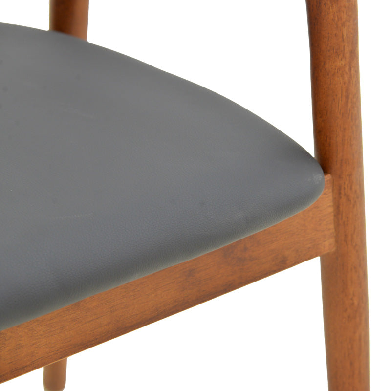 Πολυθρόνα Hogie 4Life rubberwood καρυδί- μαύρο pu μαξιλάρι 61x60x76εκ