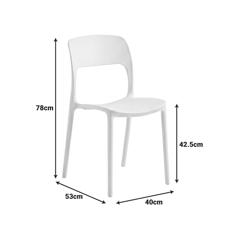 Καρέκλα Zanna pakoworld στοιβαζόμενη pp σε μαύρη απόχρωση 40x53x78εκ