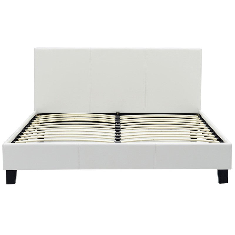 Κρεβάτι Nevil pakoworld 150x200 PU χρώμα λευκό ματ