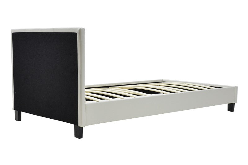 Κρεβάτι Nevil pakoworld 100x200 PU χρώμα λευκό ματ