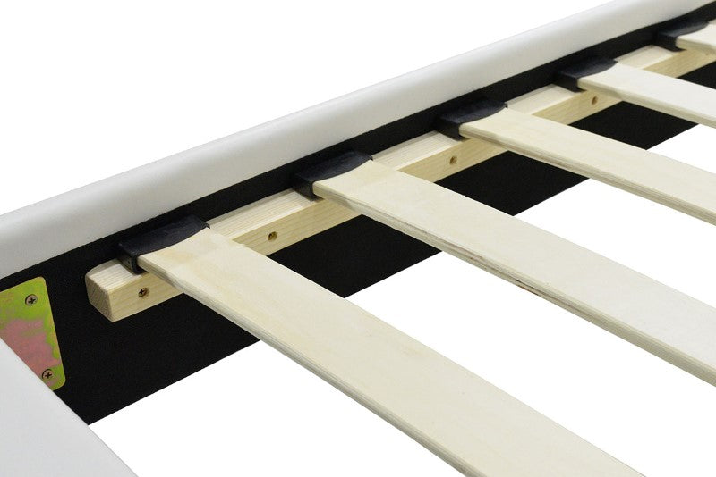 Κρεβάτι Nevil pakoworld 100x200 PU χρώμα λευκό ματ