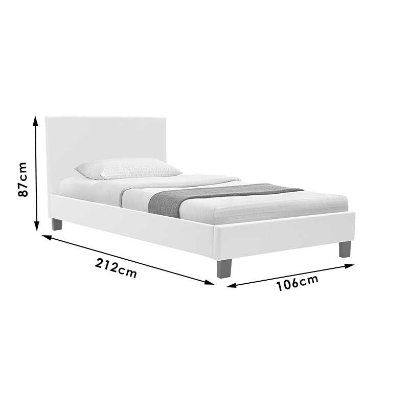 Κρεβάτι Nevil pakoworld 100x200 PU χρώμα μαύρο ματ