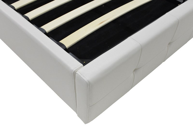 Κρεβάτι Roi pakoworld 160x200 PU λευκό ματ + αποθηκευτικό χώρο