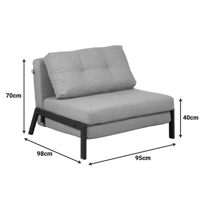 Πολυθρόνα-κρεβάτι Fancy pakoworld ύφασμα σε απόχρωση καφέ με μαύρο πόδι 95x98x70εκ