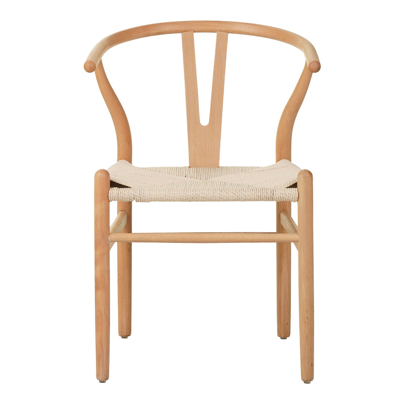 Καρέκλα Wishbone pakoworld rubberwood-σχοινί σε φυσική απόχρωση 53.5x57x74εκ