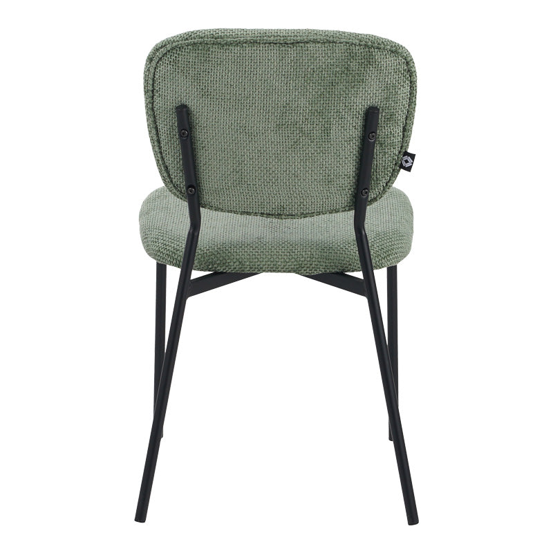 Καρέκλα Cathair pakoworld μπουκλέ ύφασμα σε λαδί απόχρωση με μαύρα μεταλλικά πόδια 48x53x82εκ