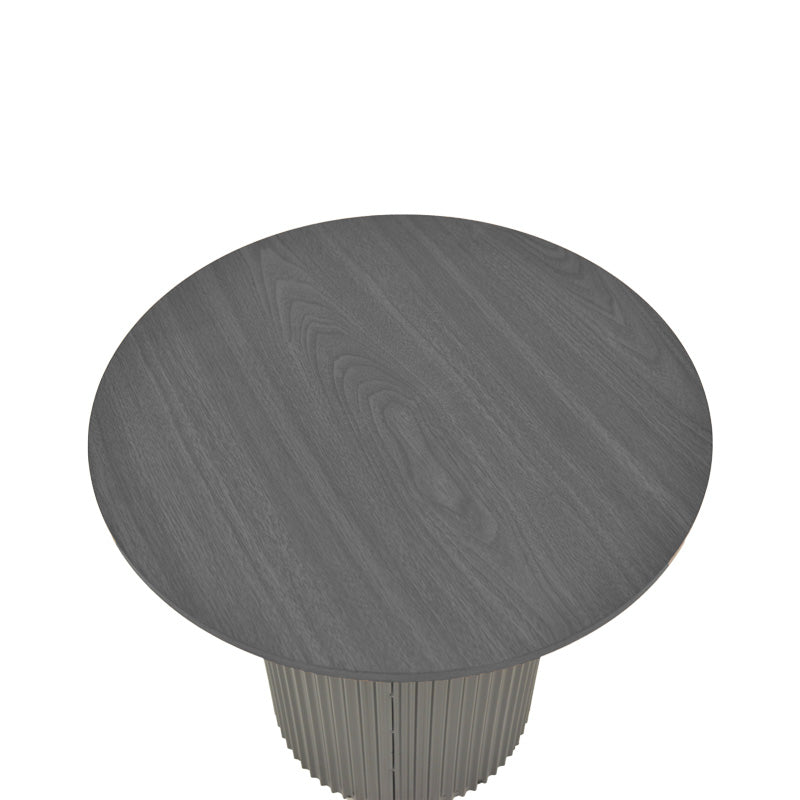 Βοηθητικό τραπέζι Dovel pakoworld mdf-μέταλλο σε μαύρη απόχρωση Φ50x50εκ