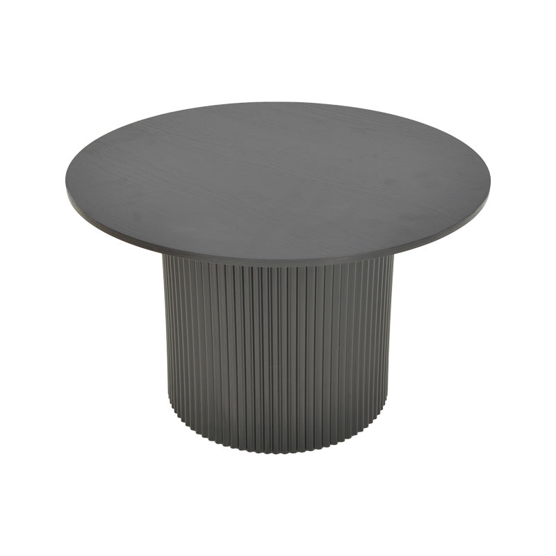 Τραπέζι σαλονιού Dovel pakoworld mdf-μεταλλο σε μαύρη απόχρωση Φ70x45εκ
