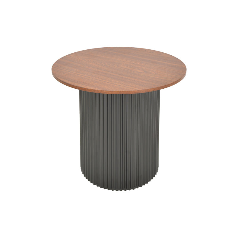 Βοηθητικό τραπέζι Dovel pakoworld mdf σε καρυδί-μαύρο μέταλλο Φ50x50εκ
