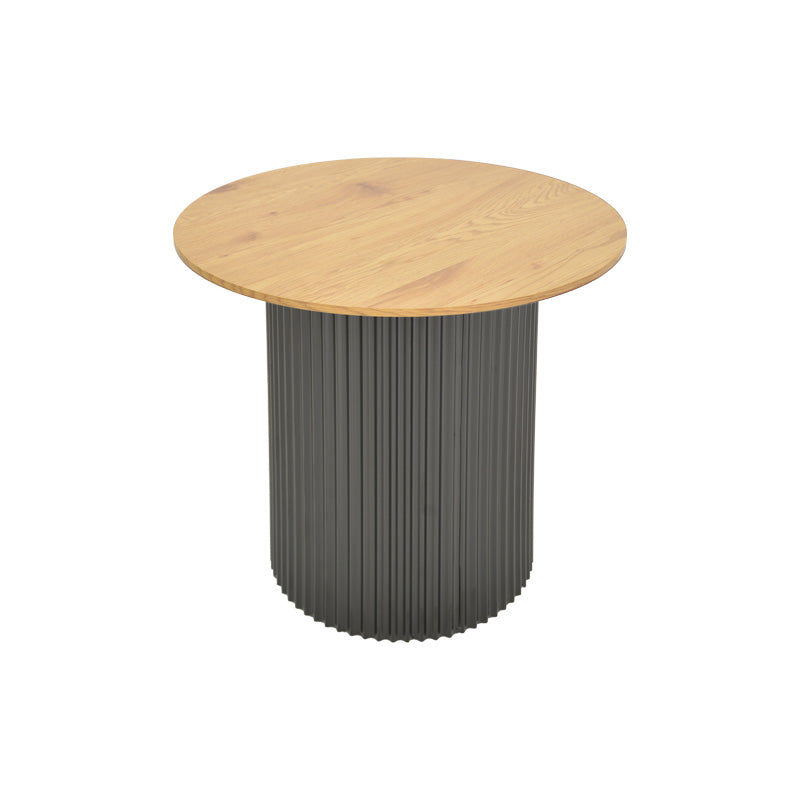 Βοηθητικό τραπέζι Dovel pakoworld mdf σε sonoma -μαύρο μέταλλο Φ50x50εκ