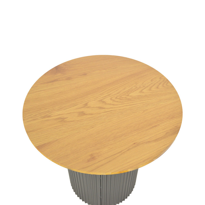 Βοηθητικό τραπέζι Dovel pakoworld mdf σε sonoma -μαύρο μέταλλο Φ50x50εκ