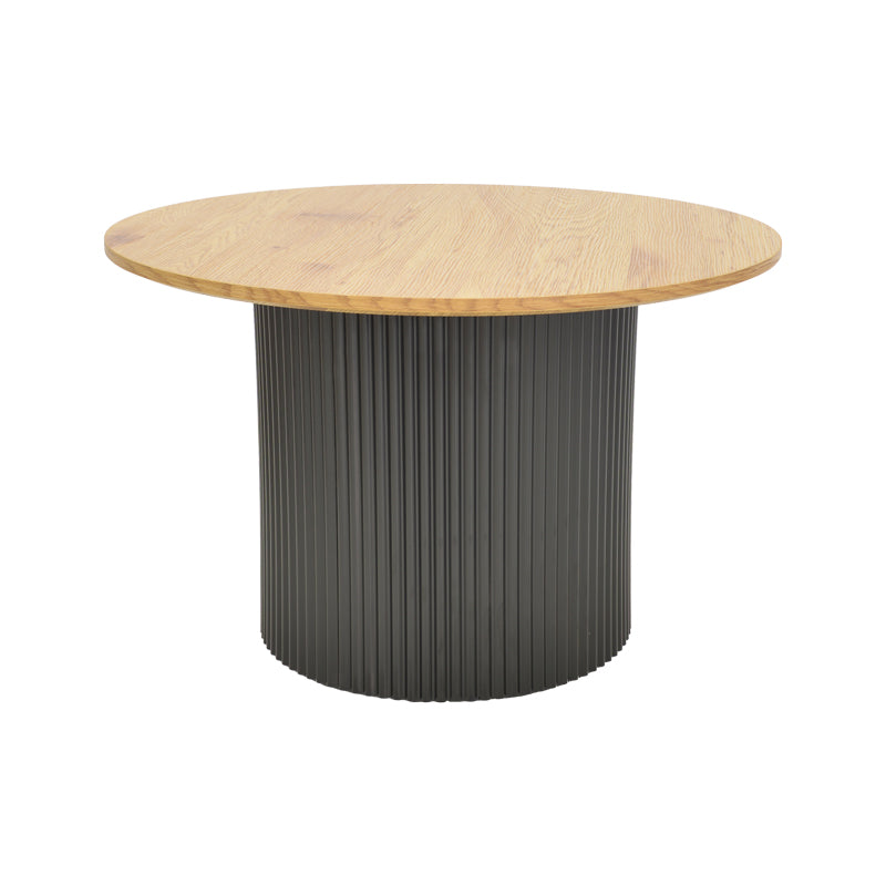 Τραπέζι σαλονιού Dovel pakoworld mdf σε sonoma-μαύρο μέταλλο Φ70x45εκ