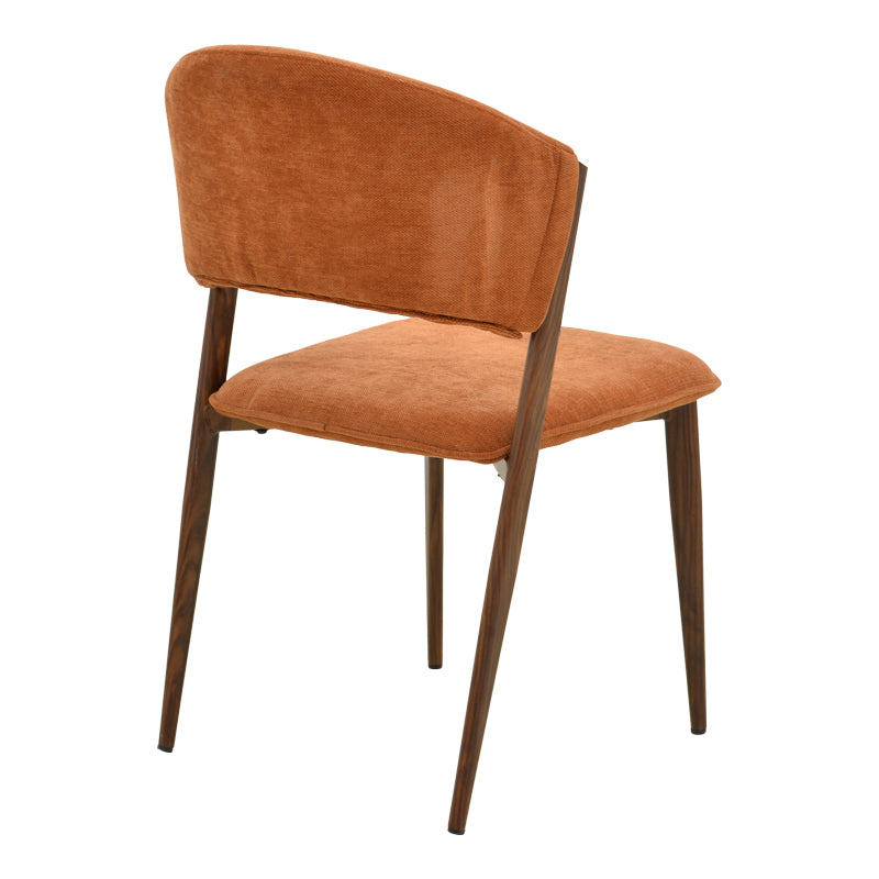 Καρέκλα Dolez pakoworld terracotta ύφασμα-πόδι καρυδί μέταλλο 49x58.5x82εκ