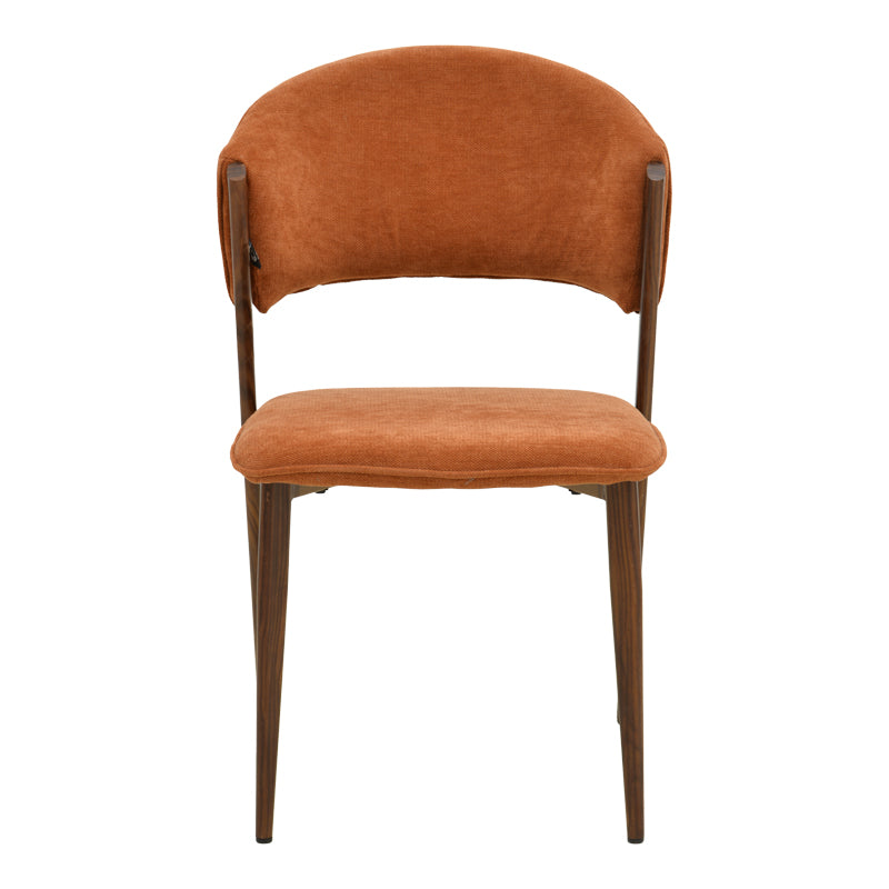 Καρέκλα Dolez pakoworld terracotta ύφασμα-πόδι καρυδί μέταλλο 49x58.5x82εκ