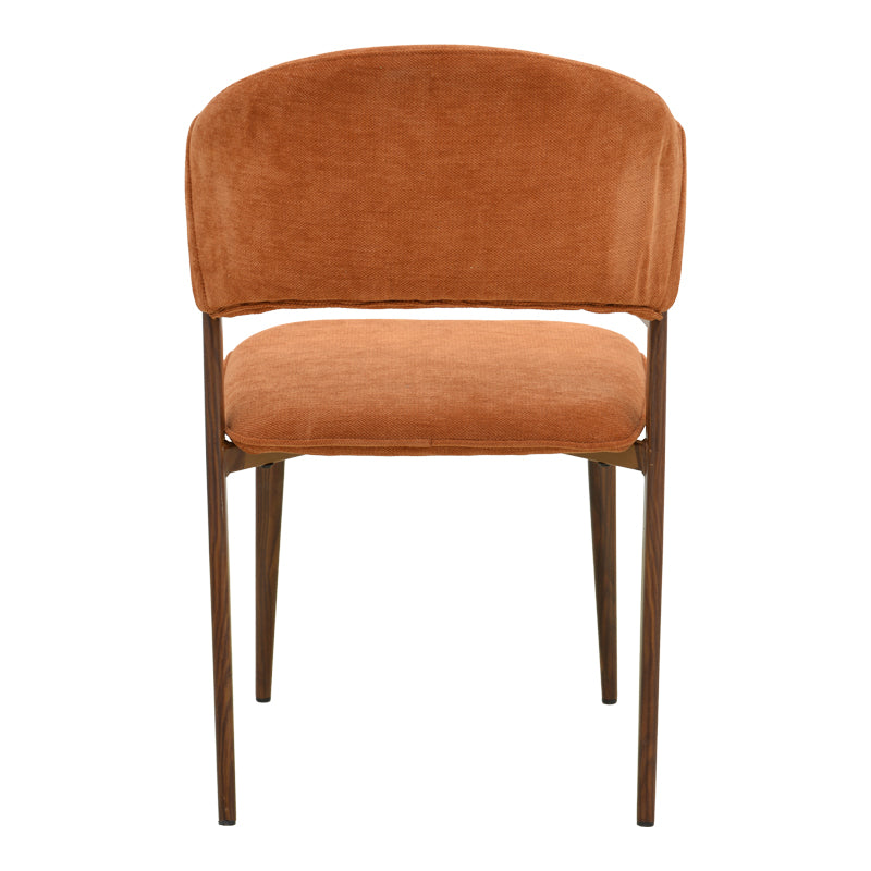 Καρέκλα Dolez pakoworld terracotta ύφασμα-πόδι καρυδί μέταλλο 49x58.5x82εκ