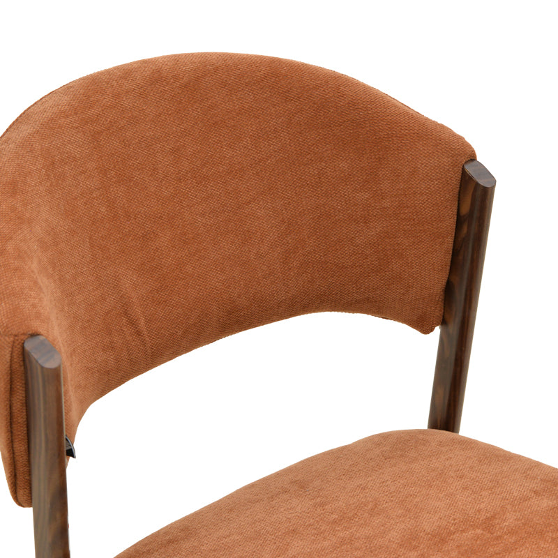 Καρέκλα Dolez pakoworld terracotta ύφασμα-πόδι καρυδί μέταλλο 49x58.5x82εκ