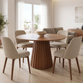 Τραπέζι Franzel pakoworld mdf καρυδί Φ120x75εκ