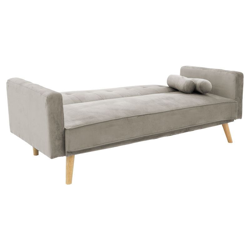 Καναπές-κρεβάτι Success pakoworld 3θέσιος βελούδο γκρι-μπεζ 190x80x84εκ