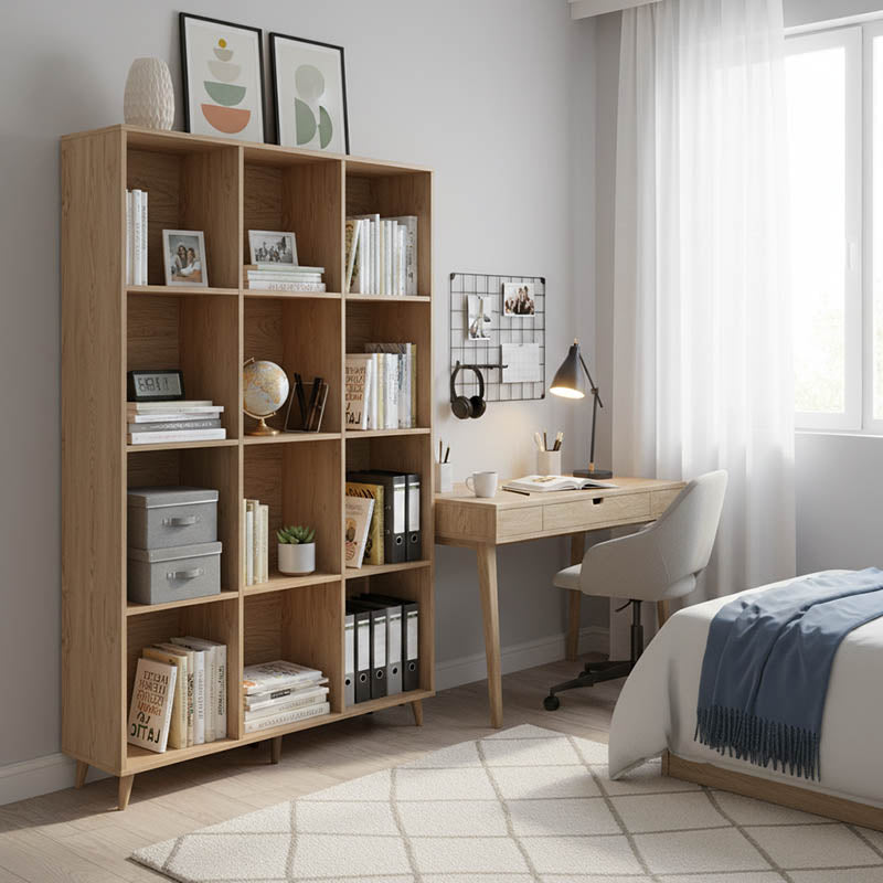 Βιβλιοθήκη FIRENZE pakoworld χρώμα sonoma 107x28,6x178εκ