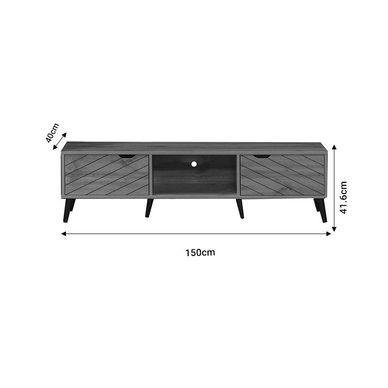 Έπιπλο τηλεόρασης Thelma pakoworld oak μελαμίνης 150x40x41.6εκ