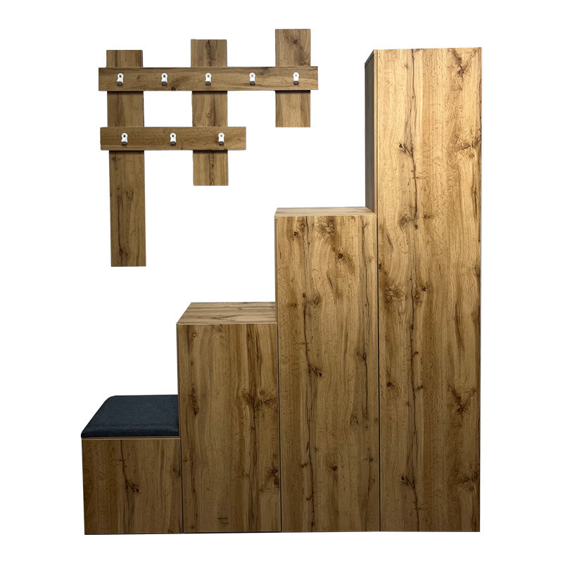 Έπιπλο εισόδου Nenich pakoworld σε oak απόχρωση 150x37x180εκ