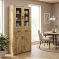 Βιτρίνα-ντουλάπα Nisso pakoworld σε oak απόχρωση 80x40x183.5εκ