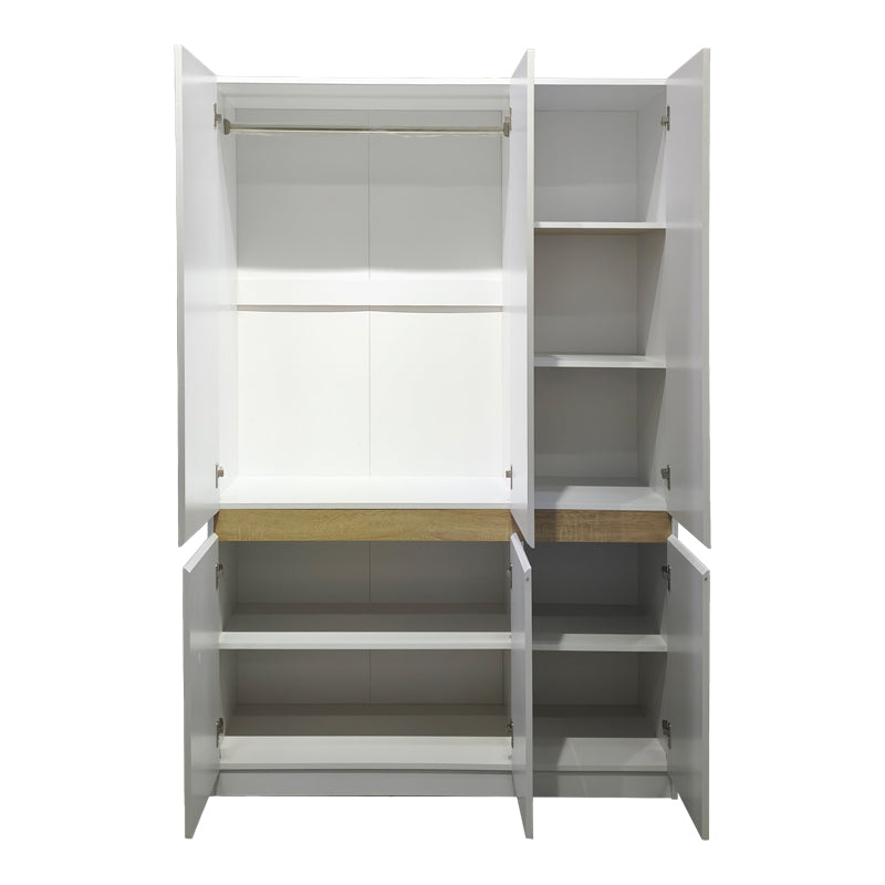 Ντουλάπα τρίφυλλη Merzia pakoworld λευκό με sonoma 120x46.5x183εκ