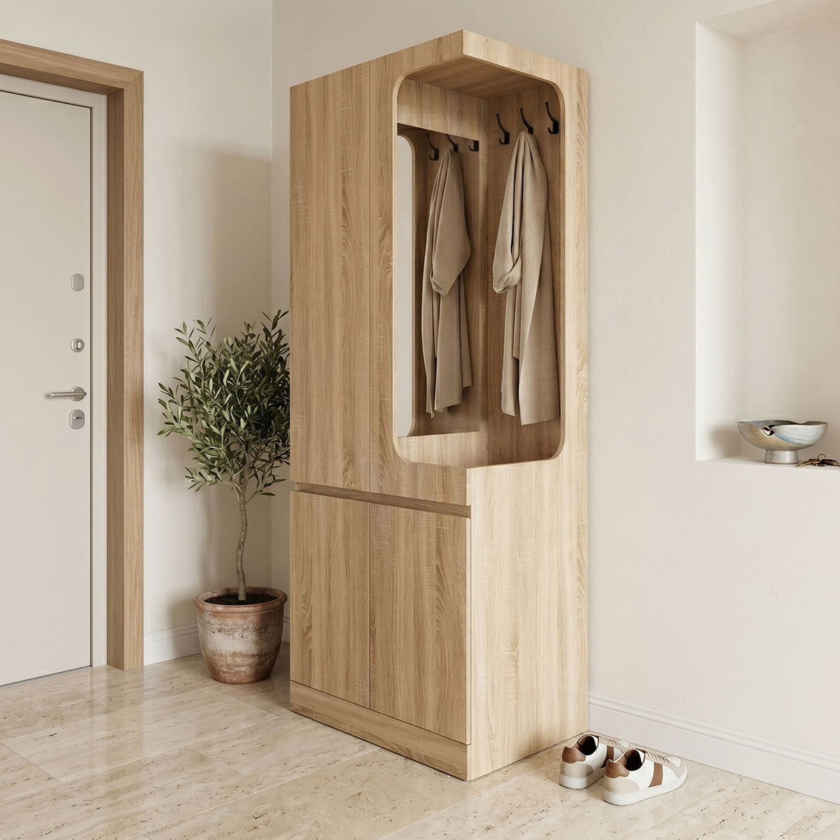 Έπιπλο εισόδου Feby pakoworld  sonoma 80x50.5x190εκ
