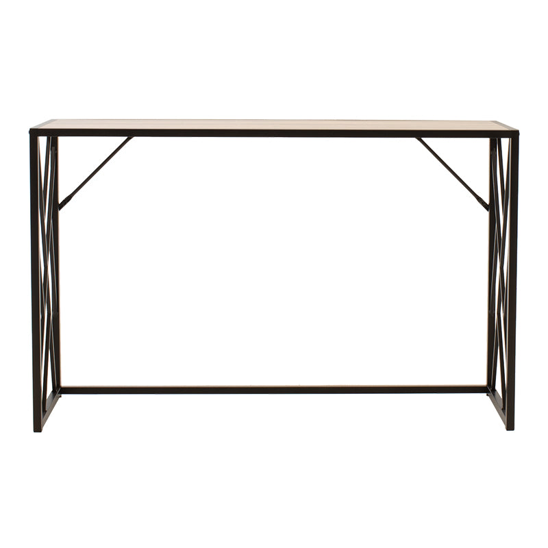 Κονσόλα Ivy pakoworld χρώμα καρυδί-μαύρο 120x35x75εκ