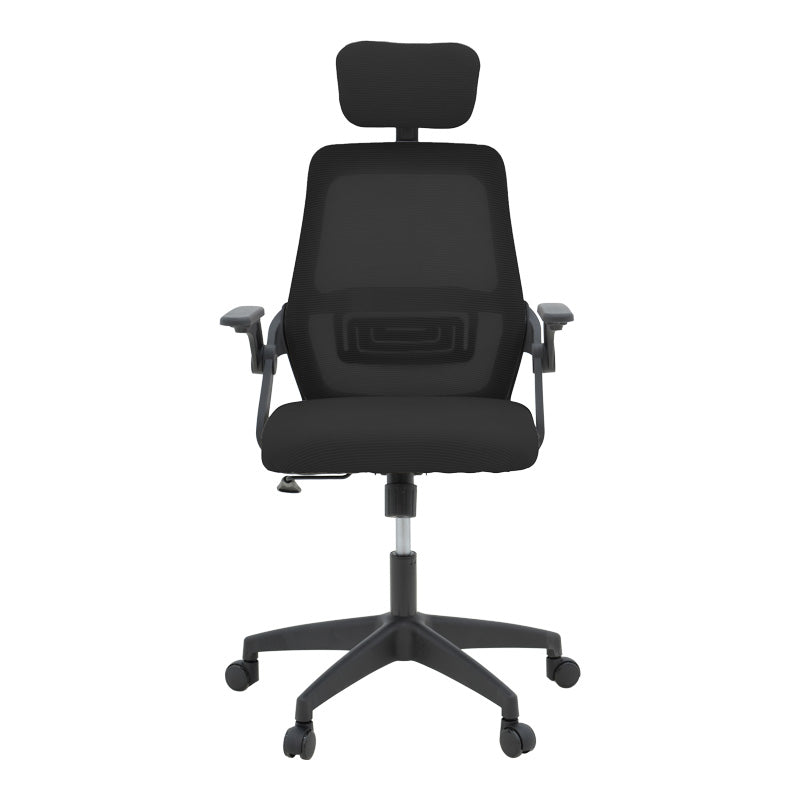 Καρέκλα γραφείου Peja pakoworld mesh ύφασμα μαύρο 58x60x107-117εκ