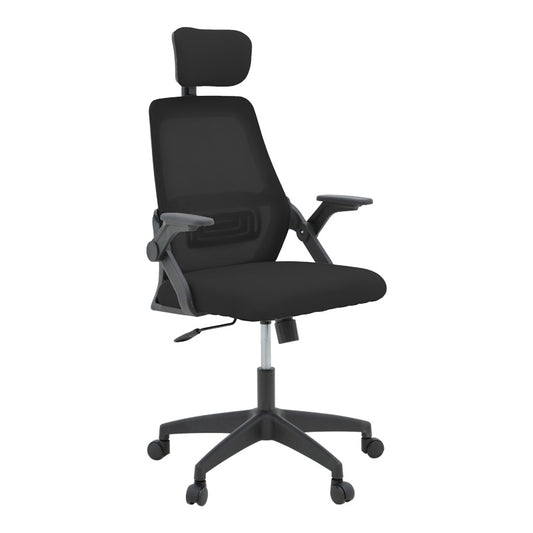 Καρέκλα γραφείου Peja pakoworld mesh ύφασμα μαύρο 58x60x107-117εκ