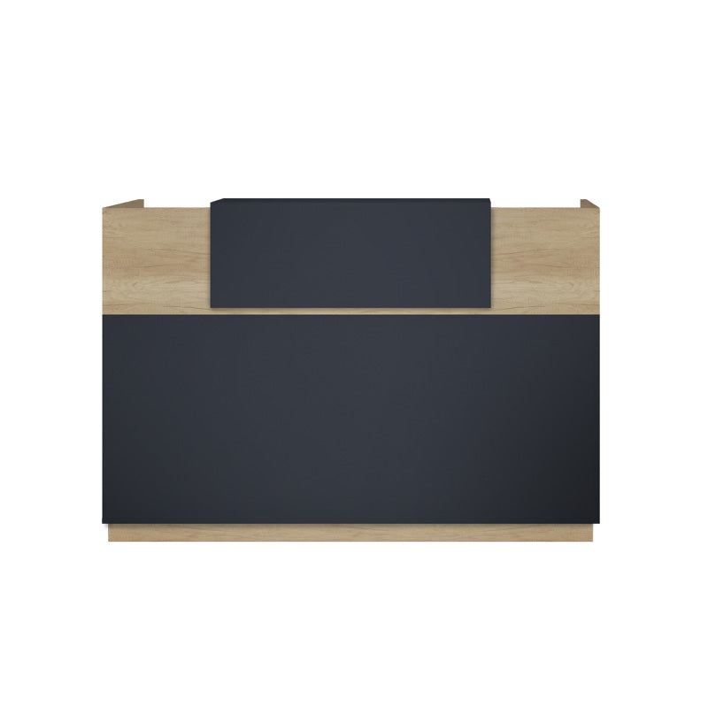 Γραφείο reception Lotus pakoworld σε χρώμα φυσικό - ανθρακί 140x70x110εκ