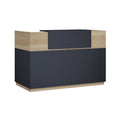 Γραφείο reception Lotus pakoworld σε χρώμα φυσικό - ανθρακί 140x70x110εκ
