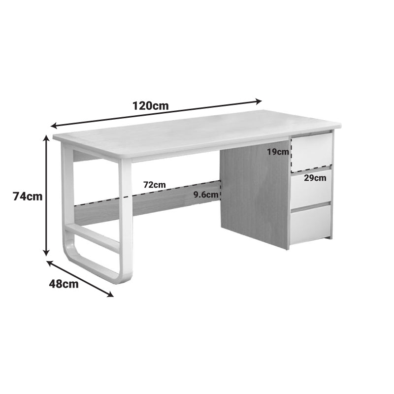 Γραφείο Salto pakoworld με συρταριέρα MDF φυσικό-λευκό 120x48x74εκ
