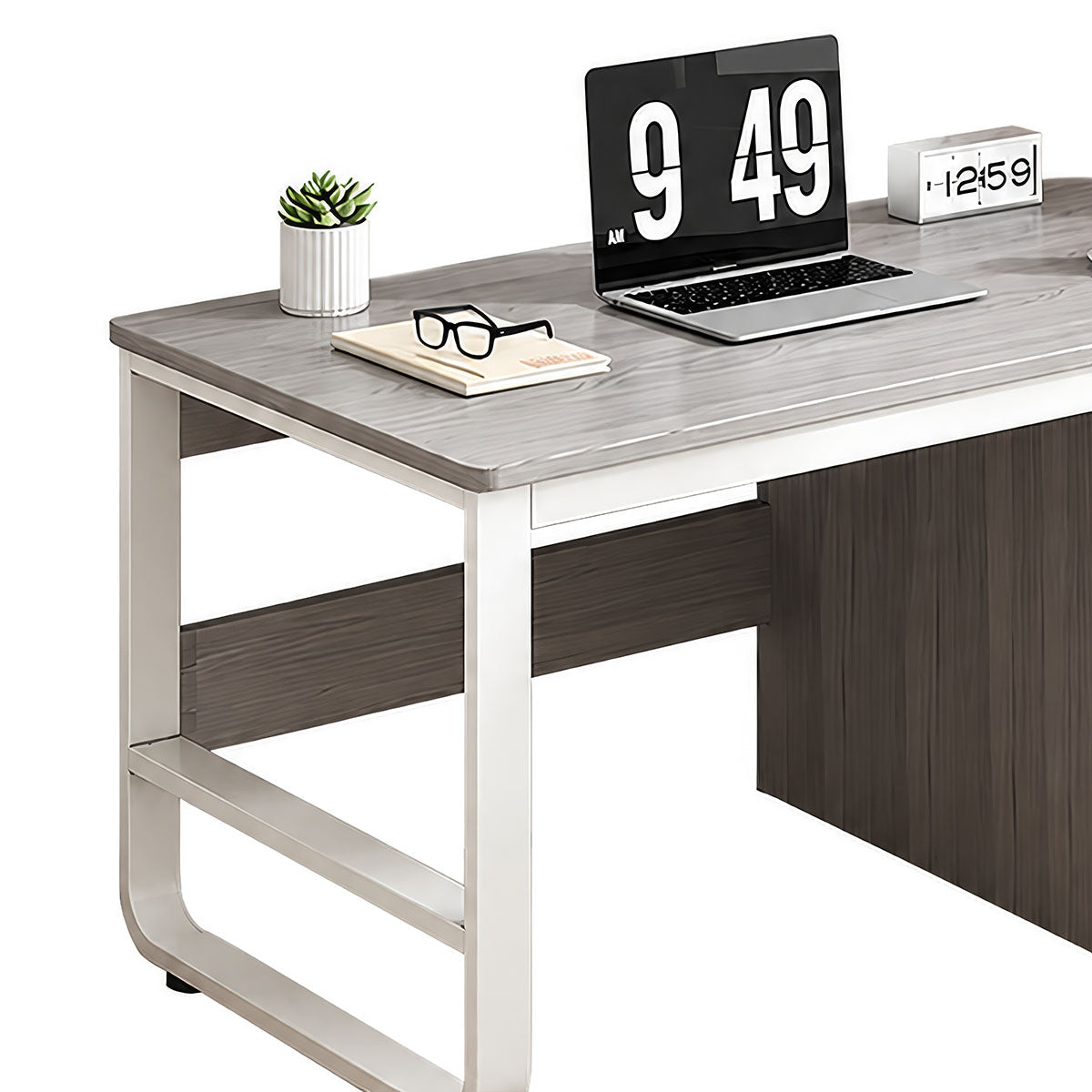 Γραφείο Salto pakoworld με συρταριέρα-MDF γκρι-λευκό 120x48x74εκ