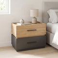Κομοδίνο Sonlen pakoworld mdf σε sonoma-ανθρακί απόχρωση 60x40x44.5εκ