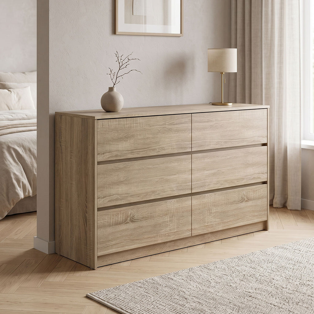 Συρταριέρα Kuanger pakoworld mdf σε φυσική απόχρωση 120x40x70εκ