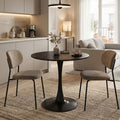 Τραπέζι Balou I pakoworld sintered stone σε μαύρο μαρμάρου Φ70x74εκ