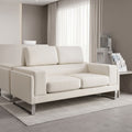 Καναπές Shea pakoworld 2θέσιος PU ivory-inox 158x80x87εκ
