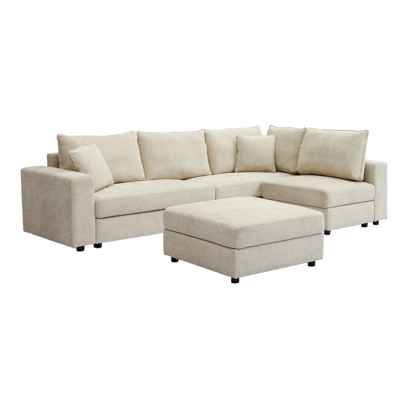 Πολυμορφικός καναπές Navaro pakoworld ύφασμα μπεζ 281x256x85εκ