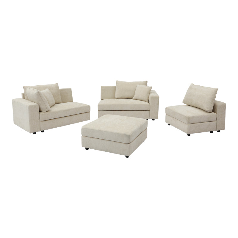 Πολυμορφικός καναπές Navaro pakoworld ύφασμα μπεζ 281x256x85εκ