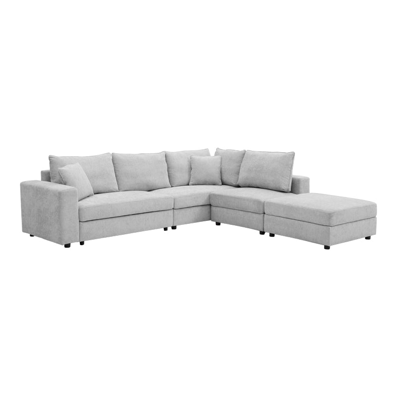 Πολυμορφικός καναπές Navaro pakoworld ύφασμα γκρι 281x256x85εκ