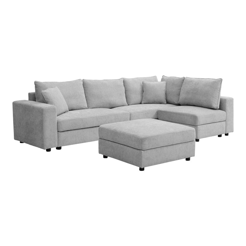 Πολυμορφικός καναπές Navaro pakoworld ύφασμα γκρι 281x256x85εκ
