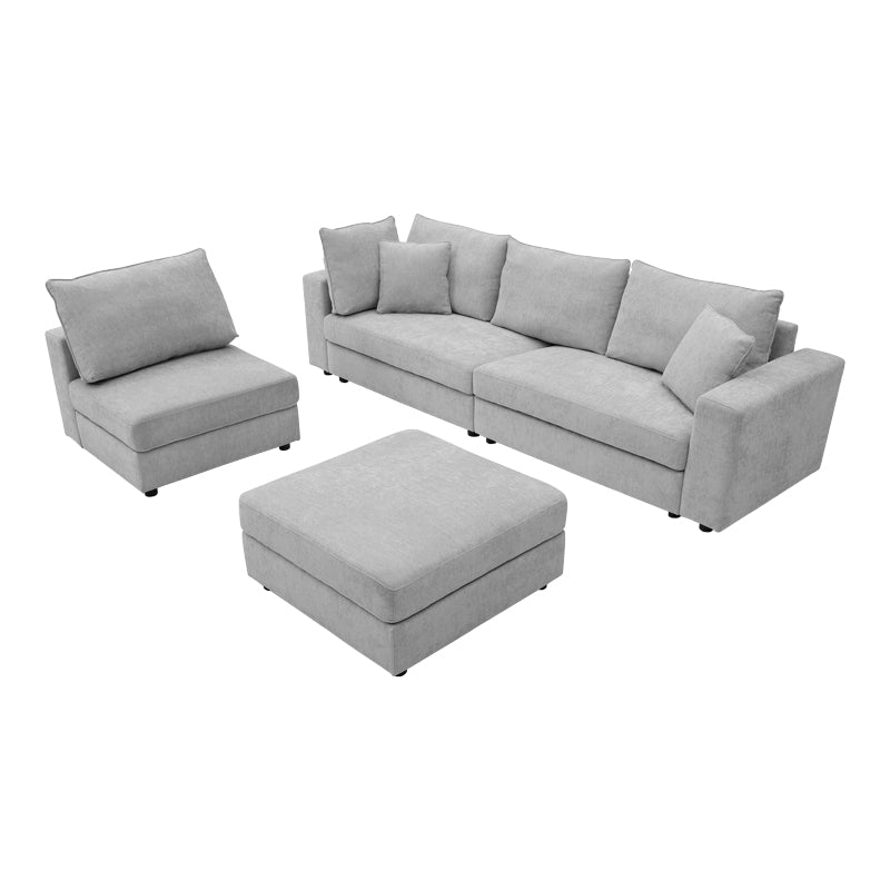 Πολυμορφικός καναπές Navaro pakoworld ύφασμα γκρι 281x256x85εκ