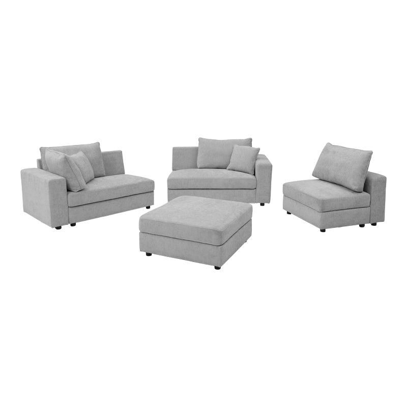Πολυμορφικός καναπές Navaro pakoworld ύφασμα γκρι 281x256x85εκ