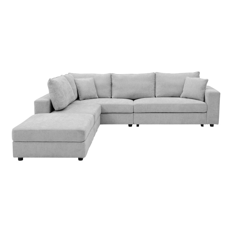 Πολυμορφικός καναπές Navaro pakoworld ύφασμα γκρι 281x256x85εκ
