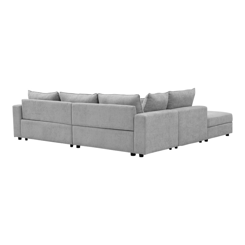 Πολυμορφικός καναπές Navaro pakoworld ύφασμα γκρι 281x256x85εκ