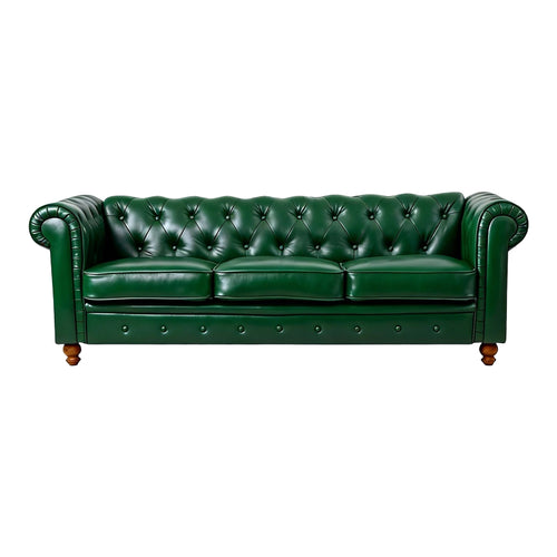 Kαναπές τριθέσιος τ. Chesterfield pakoworld pu κυπαρισσί 203x84x67εκ